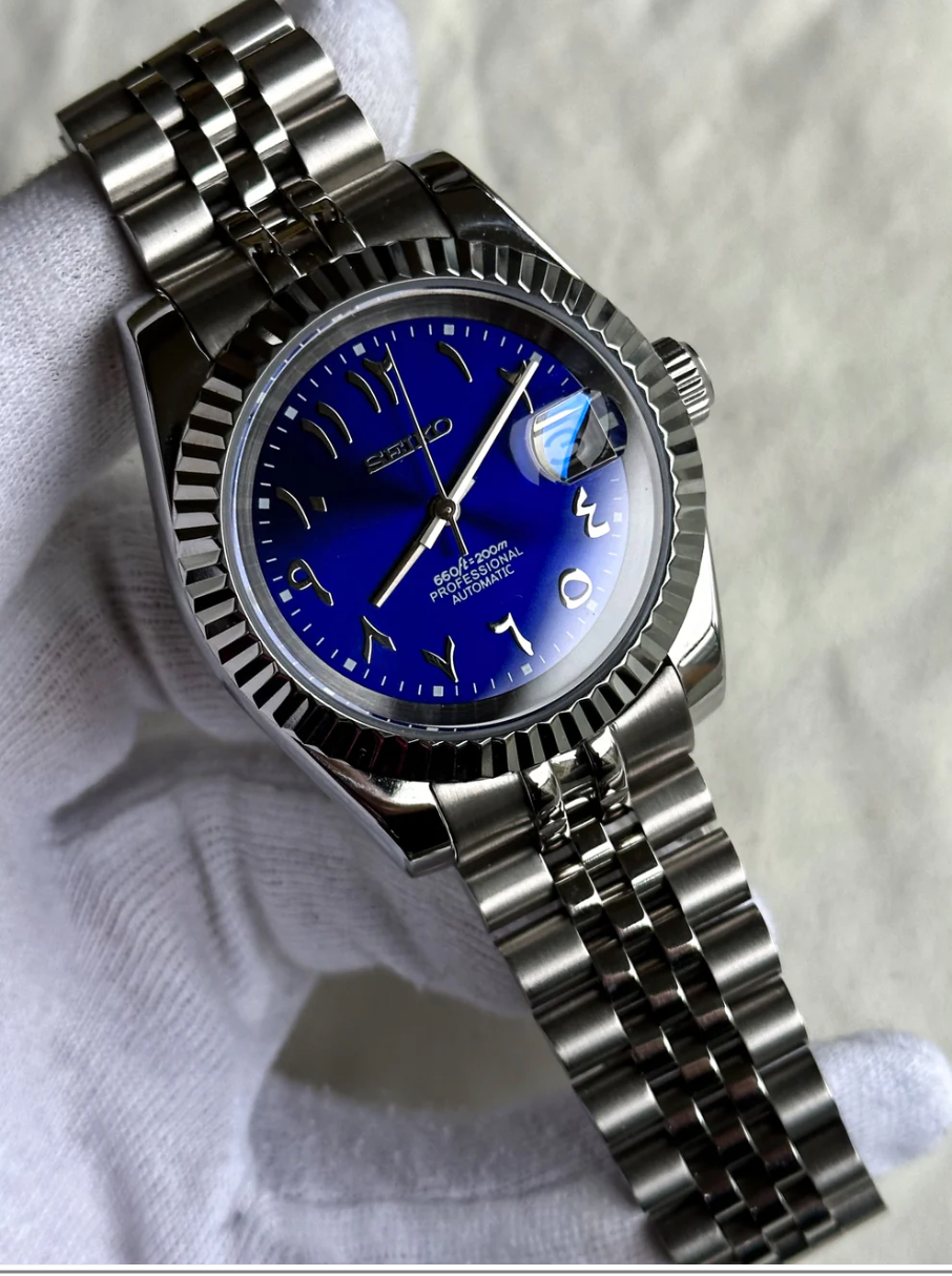 Seiko Sea Blue Arabic Dial Mod