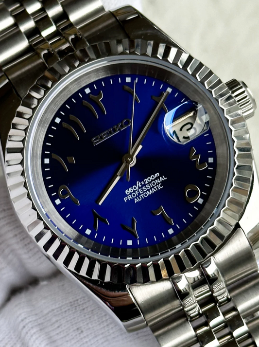 Seiko Sea Blue Arabic Dial Mod