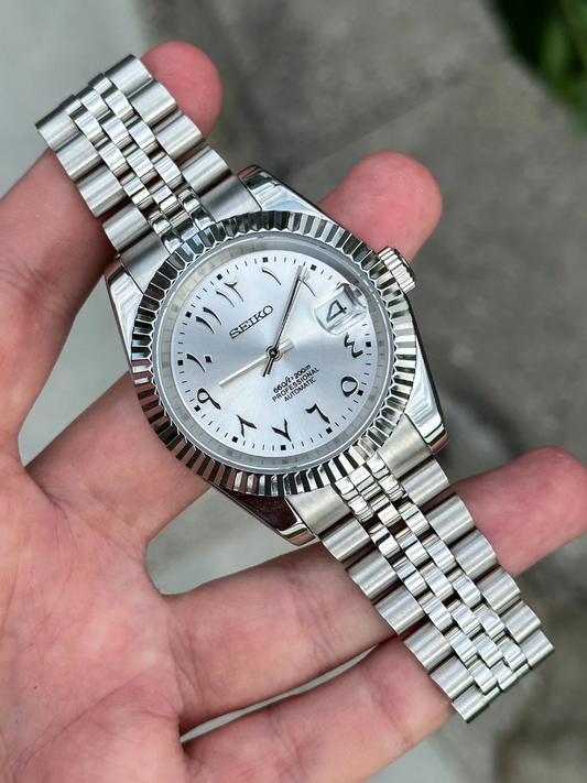 Seiko Silver Arabic Dial Mod